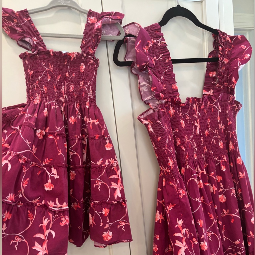 Hill House Tiny Ellie Nap Dress Burgundy Botanical 5/6